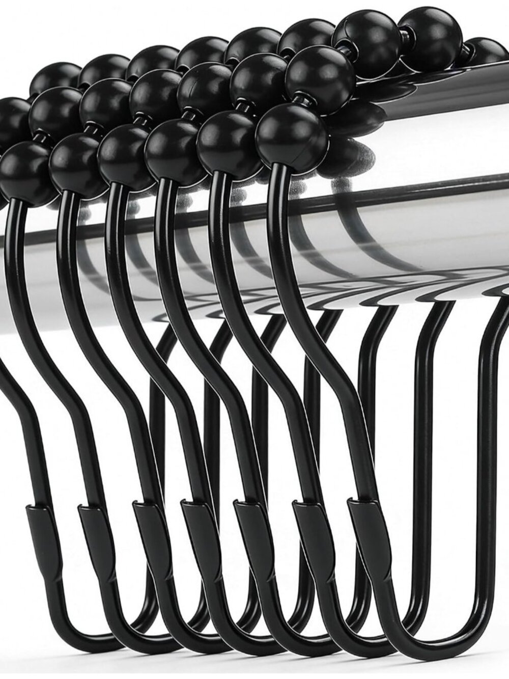 Shower Curtain Hooks Rings, Rustproof Metal Shower Curtain Rings for Bathroom Sh